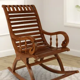 DZYN Furnitures Brown Colorodo Teak Wood Rocking Chair-picture-31