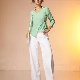 CORSICA Embroidered Wrap Top image 4