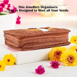 Kuber Industries Maroon & Brown 2 Pieces Polka Dot Printed Jewellery Organiser image 2