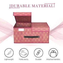 Aura Maroon & Black 4 Pieces Foldable Drawer Organisers image 2