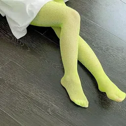 NESKA MODA Girls Self Design Glitter Fishnet Sparkling Mesh Pantyhose Stockings image 2