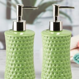 kookee KOOKEECeramic Soap Dispenser handwash Pump for Bathroom, Set of 2, Green (9537)-picture-25