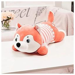 Tickles Cute Husky Dog Soft Stuffed Plush Animal for Kids Boys & Girls Birthday Gift (Color: Pink Size: Length 40 cm)-picture-0