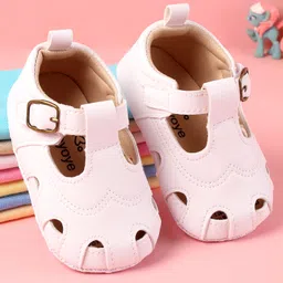 Babyoye Booties with Velcro Closure - White-image-45