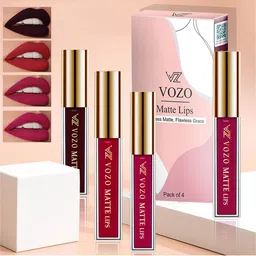 VOZO Set Of 4 Matte Lips Liquid Lipstick 4 ml Each Shade 102-104-105-106 image 1
