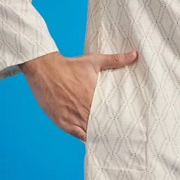 Diwas by Manyavar Men Geometric Printed Mandarin Collar Straight Kurta image 2