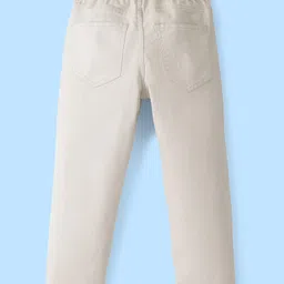 Pine Kids Cotton Elastane Woven Full Length Solid Color Trouser - Beige image 2
