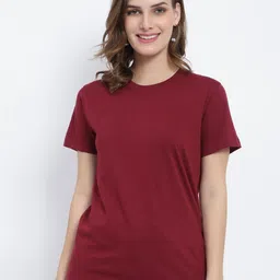 URBANICE Women Relaxed Fit Round Neck Cotton Longline T-shirt-picture-12