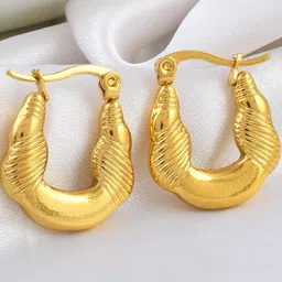 MEMOIR Brass Hoop Earrings-image-21