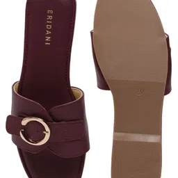 ERIDANI Women Embellished Open Toe Flats with Buckles image 2