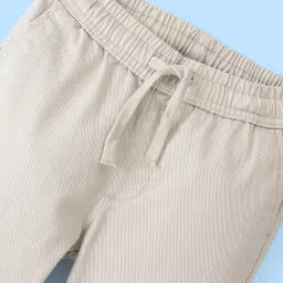Pine Kids Cotton Elastane Woven Full Length Solid Color Trouser - Beige image 3