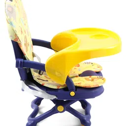 Babyhug 2 in 1 Kids Feeding Chair & Booster Chair with Removable Tray & Seat Cushion - Yellow| Adjustable Height| Safety Harness| Foldable Legs| Non Slip Base| Easy to Clean| Durable Built image 4