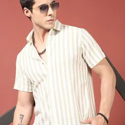 THE BEETEL HOUSE Men Relaxed Fit Vertical Striped Spread Collar Casual Shirt-image-90