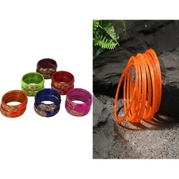 SOMIL Set Of 24 Artificial Stones Studded Glass Bangles-picture-18