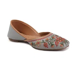 Anouk Women Grey Embellished Mojaris Flats image 2