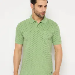 NEVA Men Geometric Printed Polo Collar Cotton T-shirt-picture-16