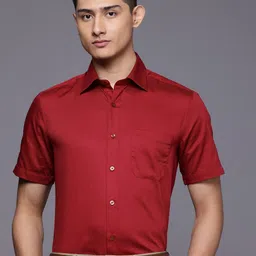 Louis Philippe Classic Fit Textured Pure Cotton Formal Shirt-image-70