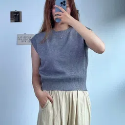 KPOP Women Round Neck Sleeveless Top-image-37