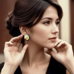 FIMBUL Set Of 2 Gold-Plated Artificial Beaded Floral Drop Earrings image 3