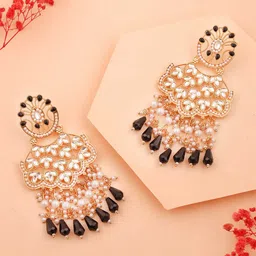 Anouk Gold-Plated Artificial Stones Studded & Beads Beaded Chandbalis image 1