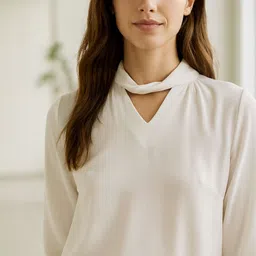 CORSICA Choker Neck Georgette Top image 4