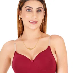 Liigne Pack Of 5 Full Coverage Lightly Padded T-shirt Bra with Transparent Strap image 3