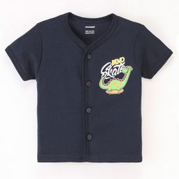 CUCUMBER Interlock Cotton Knit Half Sleeves Vest Dino Print - Blue-picture-48