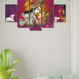 SAF Purple & Gold-Toned 5 Piece Wood Religious Wall Art image 2