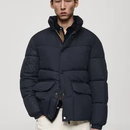 MANGO MAN Water-Repellent High Neck Puffer Jacket-image-32