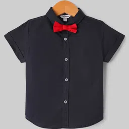 ToffyHouse Cotton Woven Half Sleeves 3 Piece Party Suit With Bow - Multi Colour image 3