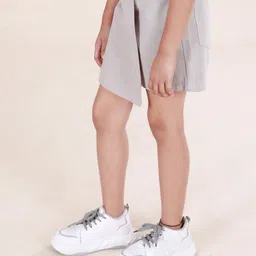 Kiddopanti Cotton Solid Skorts - Grey image 4