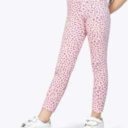 Ariel Cotton Knit Leopard Printed Leggings - Pink image 4