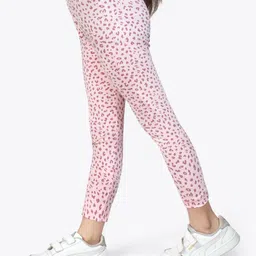 Ariel Cotton Knit Leopard Printed Leggings - Pink image 5