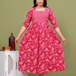 FASHION SWAG Floral Printed Pure Cotton Maternity Ethnic Dress-picture-21