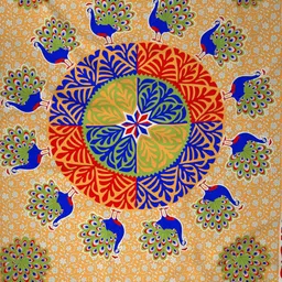 LA VERNE Multicoloured Ethnic Motifs 104 TC Cotton 1 Extra Large Bedsheet with 2 Pillow Covers image 4