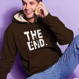 MaverIQ Men Printed Hooded Sweatshirt image 4