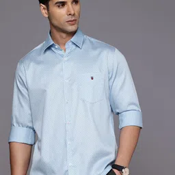 Louis Philippe Sport Slim Fit Micro Ditsy Printed Pure Cotton Casual Shirt-image-53