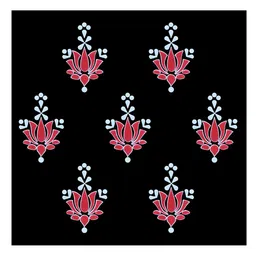 Comet Busters Lotus Design Handcrafted Bindi - Red & White-picture-11