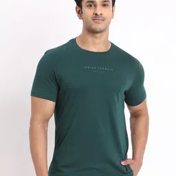 Indian Terrain Men Typography Printed Round Neck Pure Cotton Slim Fit T-shirt-picture-26