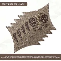 RUBOXA Gold-Toned Set of 5 Ethnic Motifs Square Cushion Covers image 4