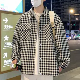 HERE&NOW Men Spread Collar Checked Tailored Jacket-picture-10