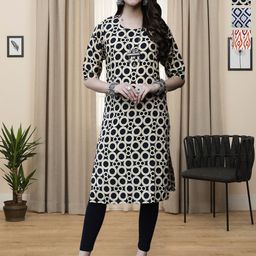 anouk rustic HERE&NOW Selection Of 3 Geometric Printed Round Neck Straight Kurtas-picture-8
