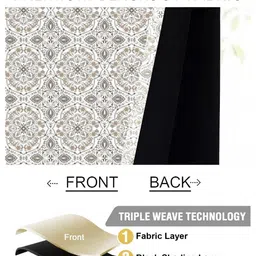 CASABLEU Brown Set of 2 Geometric Long Door Curtain image 2