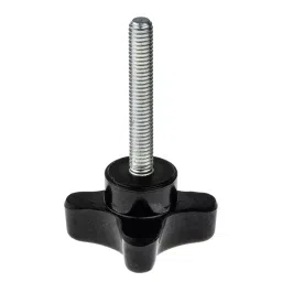 RS PRO Black 4-Arm Clamping Knob M6 Threaded Stud, 686626 image 4