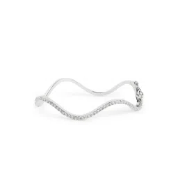 Nuyug American Diamond Wave Of Silver Bracelet image 3