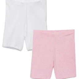 Charm n Cherish Pack Of 2 Girl Shorts - Pink White-image-43