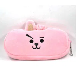 Awestuffs Cooky BTS Character Pencil Pouch Soft Toys for Children Girls Multi Functional Pen Pouch - Pink-image-6