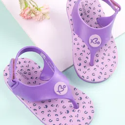 Babyoye Flip Flops Paw Design Velcro Closure - Purple-picture-20