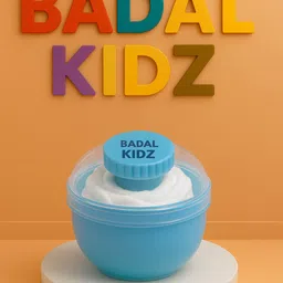 Badal Kidz Soft Puff Baby Powder Dispenser Built-in Powder Storage, Gentle on Baby Skin- Blue-picture-18
