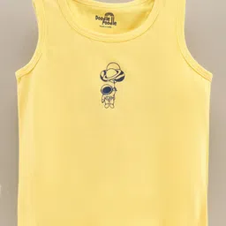 Doodle Poodle 100% Cotton Sleeveless Stars & Rockets Printed Vests Pack of 5 - Multicolour image 2